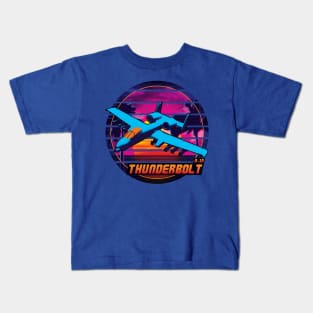 Neon Retro A-10 Thunderbolt Kids T-Shirt